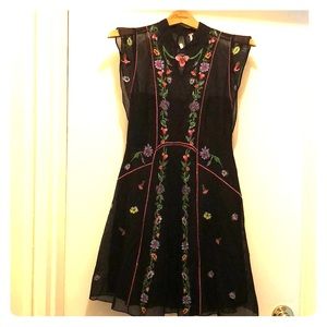 black floral free people dress new, tags still on!